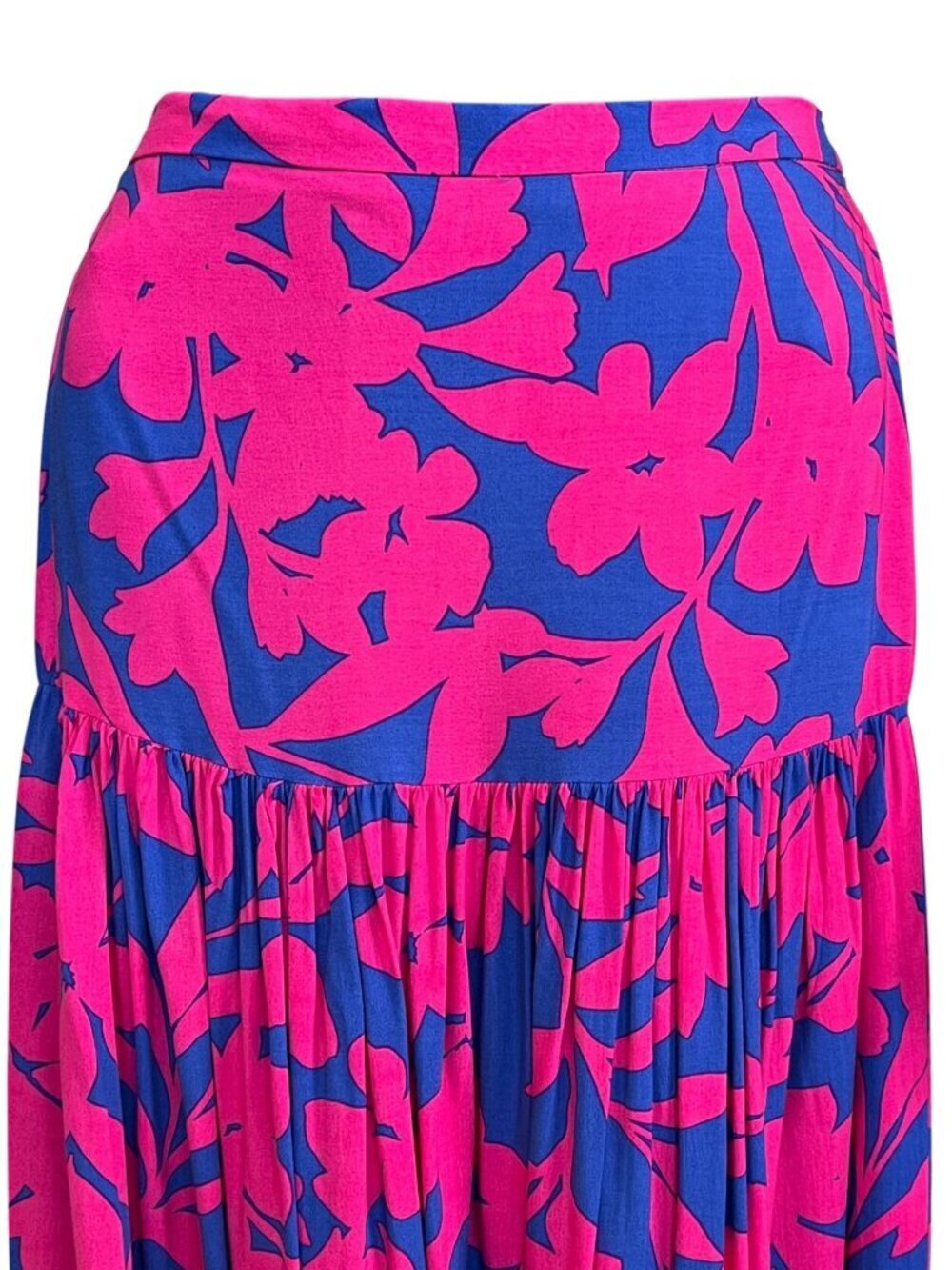 Able The Label Cassidy Skirt Pink Blue Floral Midi Anthropologie S Boho Resort - Picture 4 of 8